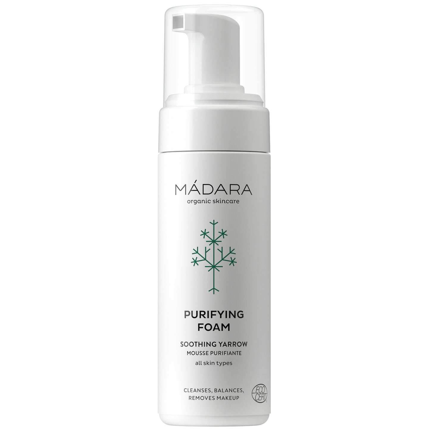 MADARA Purifying Foam bottle on a white background