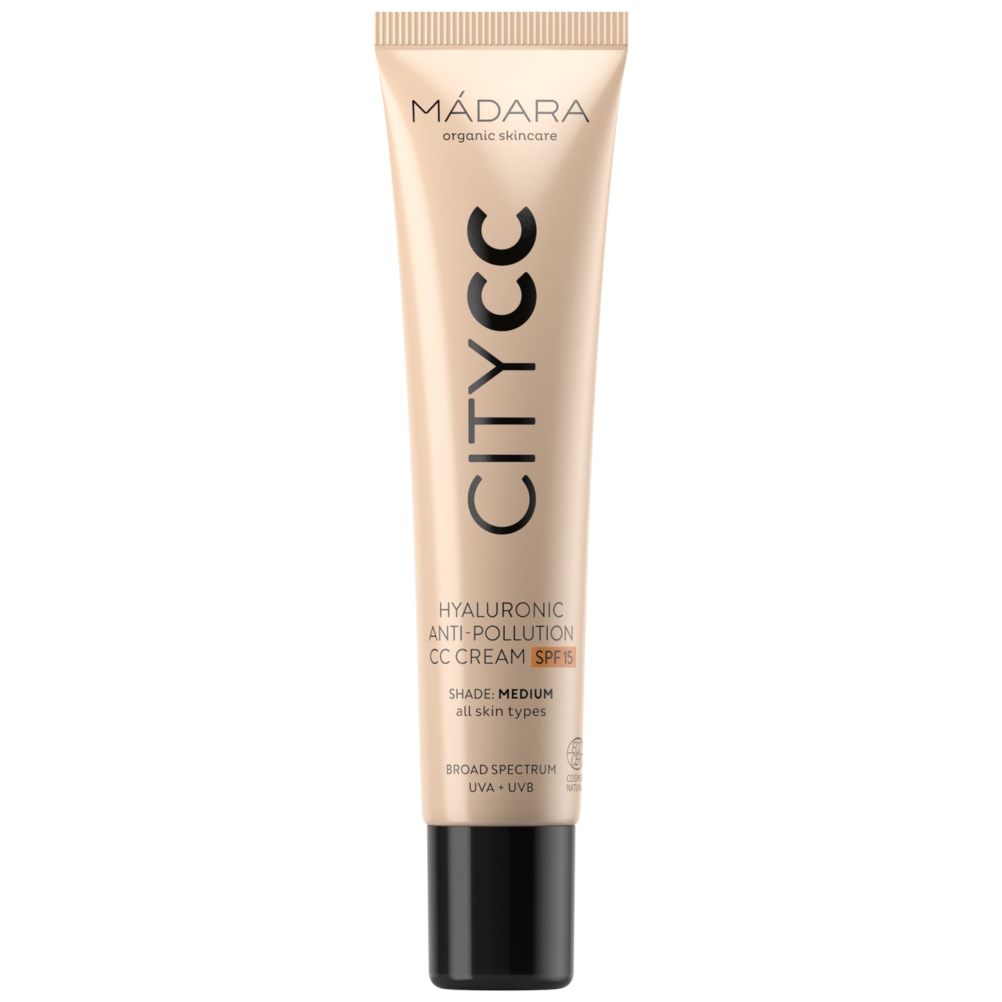 Mádara City CC medium cream tube on a white background