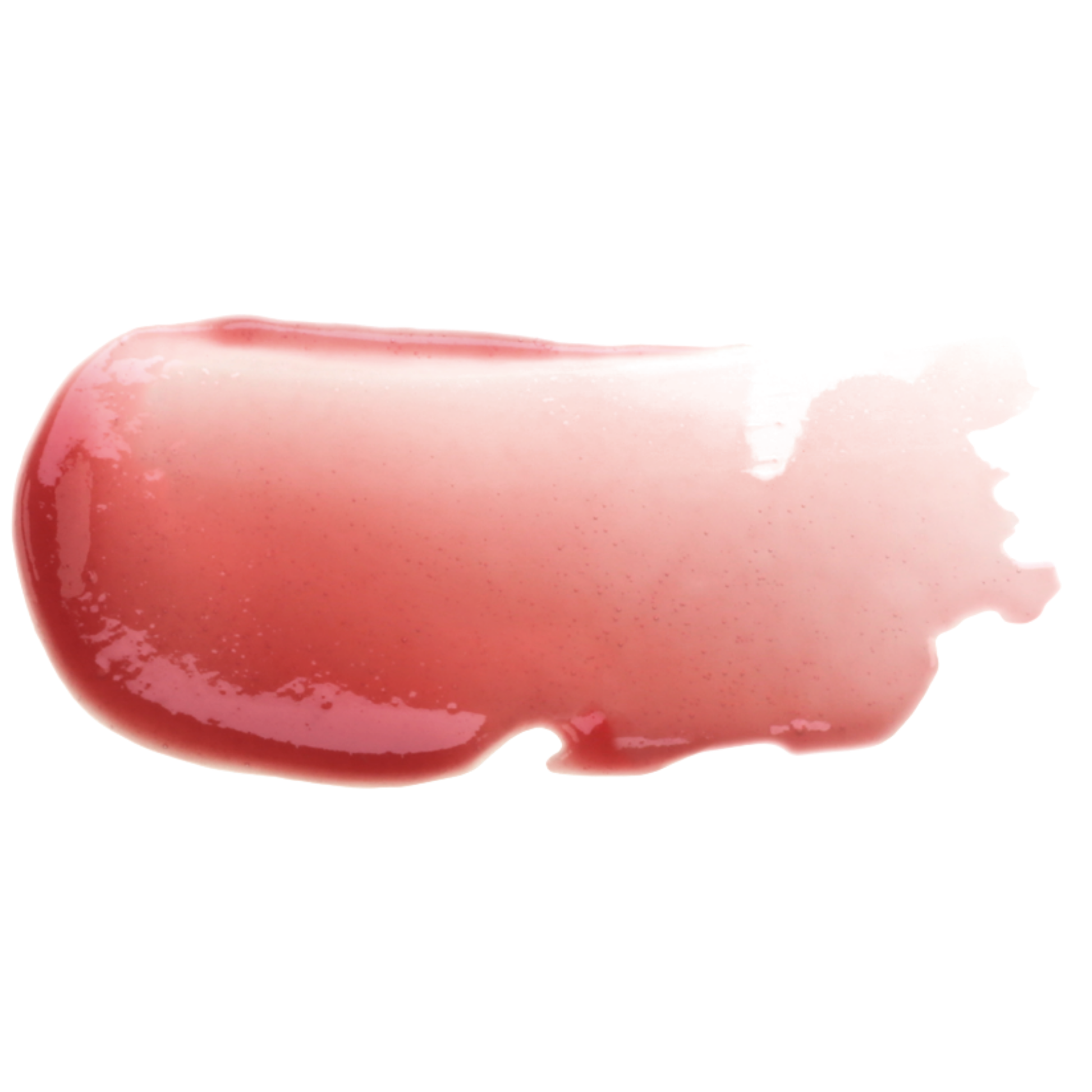Close-up of a hurraw black cherry tinted lip balm smear on a white background