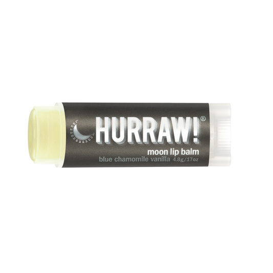Hurraw! moon lip balm on a white background