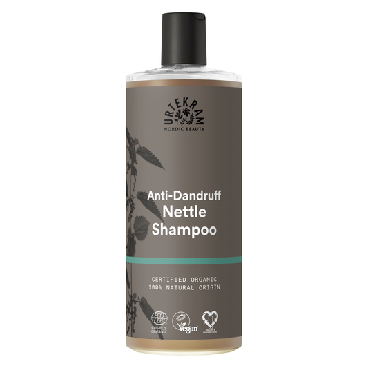 Urtekram Anti-Dandruff Nettle Shampoo bottle on a white background
