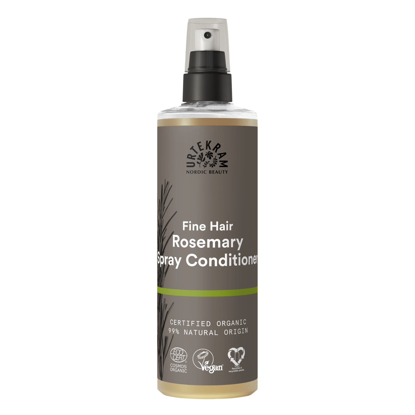 Urtekram Rosemary Spray Conditioner bottle on a white background