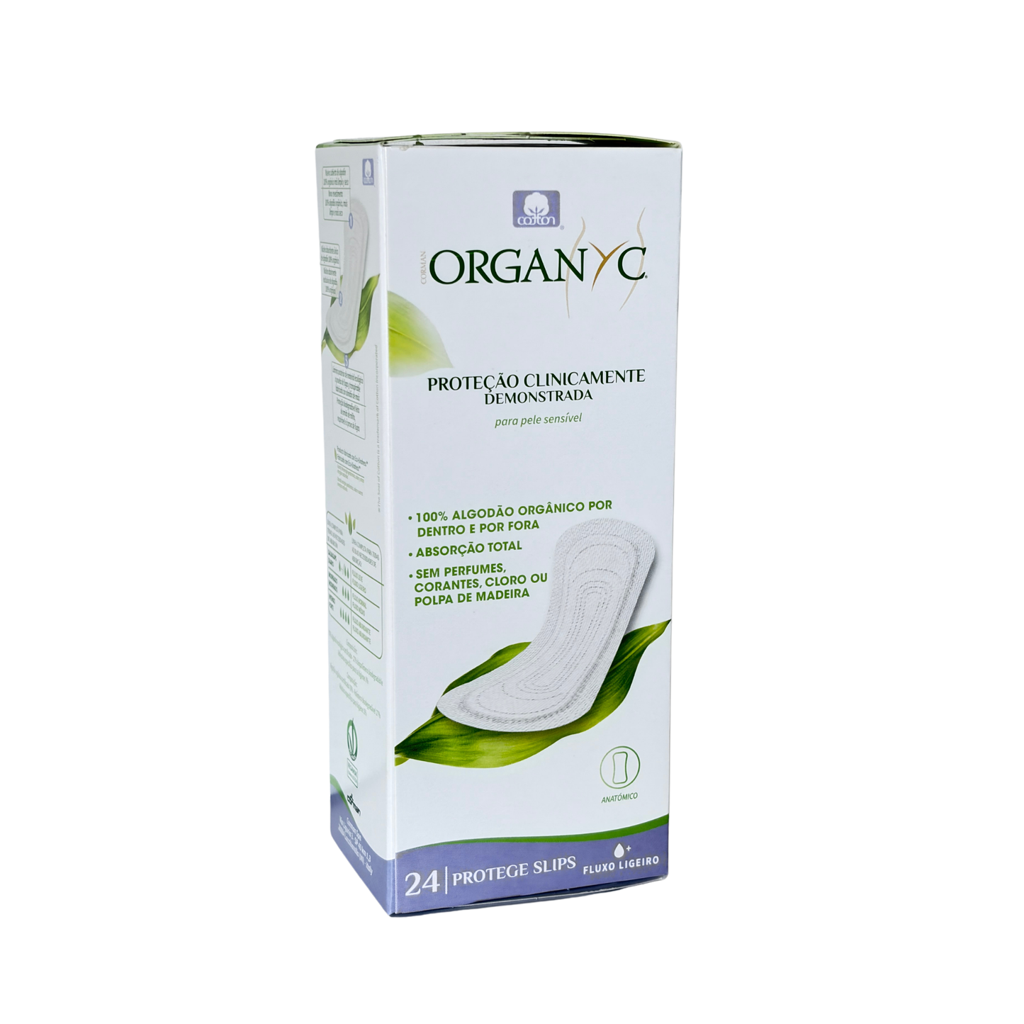 Organyc panty liners on the white background
