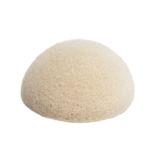 Round beige konjac sponge of The Eco Gang on a white background
